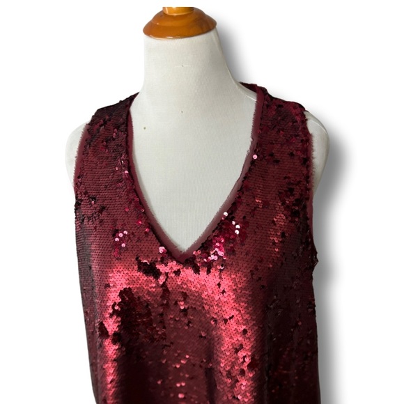 Rachel Roy Red Sequin Party Dress with Pockets ~ Size 1X - Picture 8 of 12